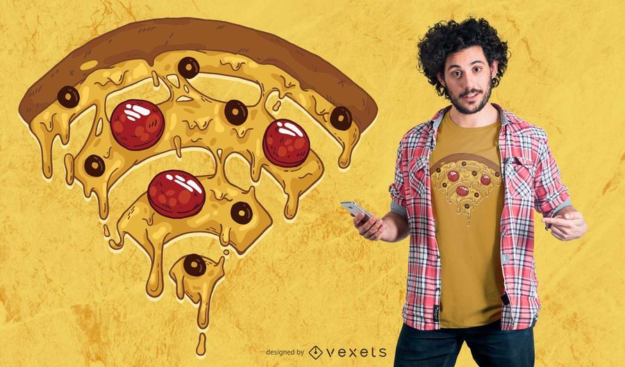 Pizza Wi-Fi Design T-Shirt Pizza Wi-Fi Design T-Shirt