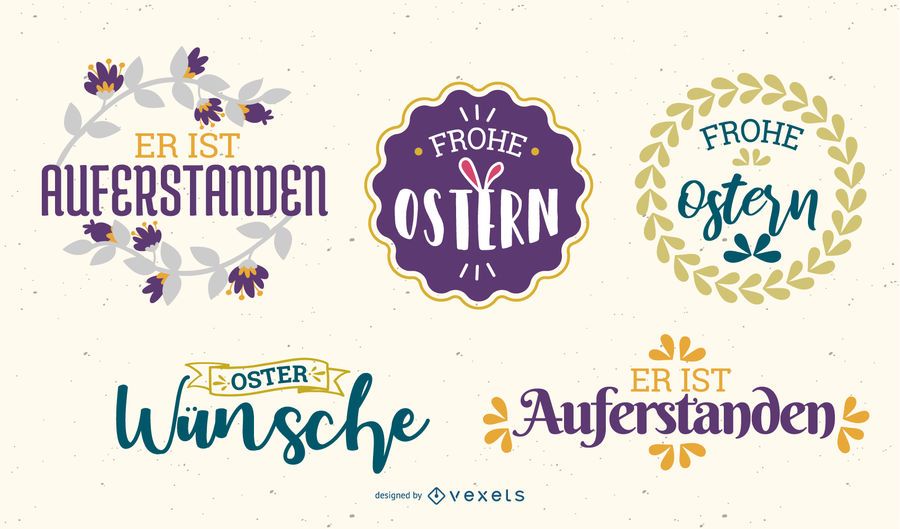 Easter badges design set Easter badges design set