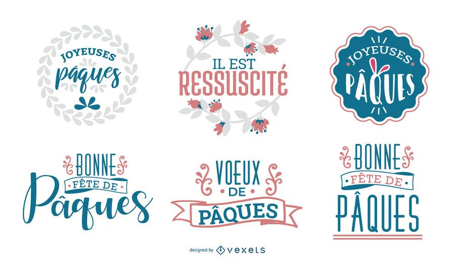 French Happy Easter Greeting Design - Vector Download