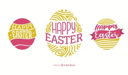 Happy Easter Egg Lettering Design