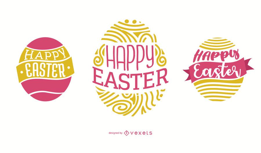 Huevo de Pascua feliz diseño de letras Huevo de Pascua feliz diseño de letras