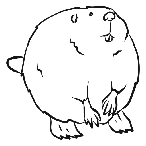 Desenho de roedor com pele de cauda de castor Desenho PNG