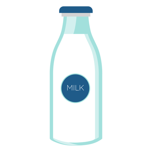 Bottle milk glass flat PNG Design