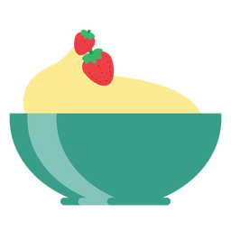 Cup bowl strawberry flat PNG Design