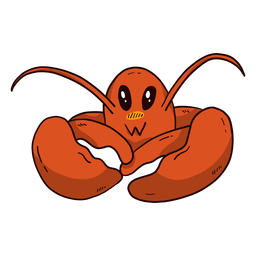 Cute claw lobster antenna flat PNG Design