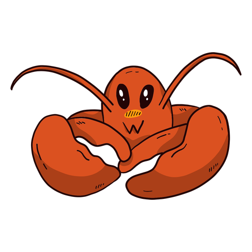 Cute claw lobster antenna flat PNG Design