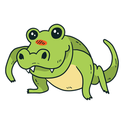 Crocodilo crocodilo fofo com a cauda aberta Desenho PNG Transparent PNG