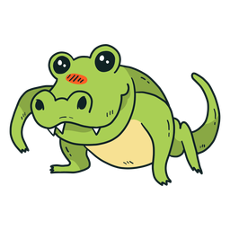 Lindo cocodrilo cola de colmillo de cocodrilo plana Diseño PNG