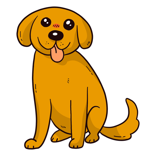 Cachorro fofo com a língua da cauda e orelha achatada Desenho PNG