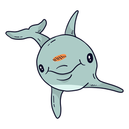 Cute dolphin tail flipper flat PNG Design Transparent PNG