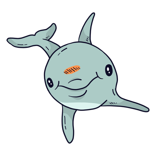 Flipper de cauda de golfinho fofo