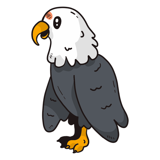 Cute eagle beak wing talon flat