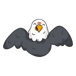 Asa de águia fofa voam com o bico achatado Desenho PNG