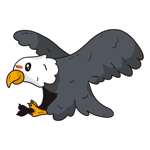 Cute eagle wing fly flying beak talon flat PNG Design