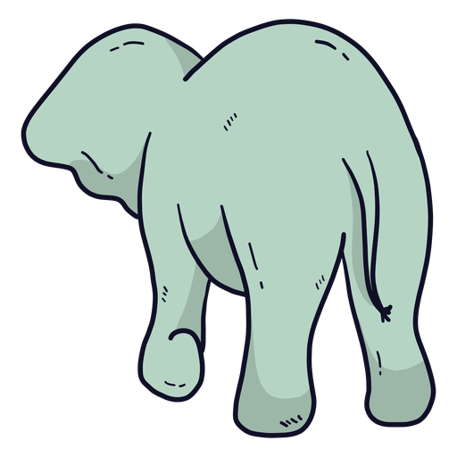 Linda oreja de elefante cola plana Diseño PNG