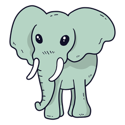Cute elephant ivory ear trunk flat Transparent PNG