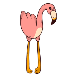 Niedliche Flamingobeinschnabelrosa flach PNG-Design