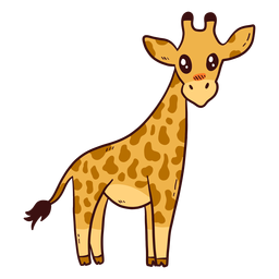 Cute giraffe tall neck tail long ossicones flat Cute giraffe tall neck tail long ossicones flat