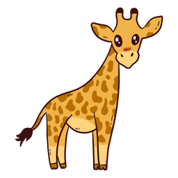 Girafa fofa pescoço alto cauda longa ossicones achatados Desenho PNG Transparent PNG