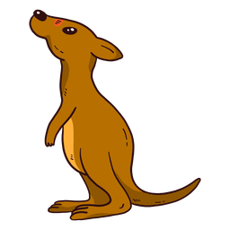 Canguru lindo bebê canguru orelha cauda perna achatada Desenho PNG