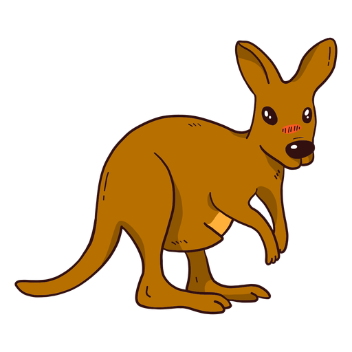 Cute kangaroo tail baby kangaroo ear leg flat PNG Design