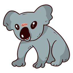 Cute koala ear leg nose flat  PNG Design
