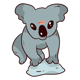 Koala linda oreja pierna nariz piedra plana Diseño PNG