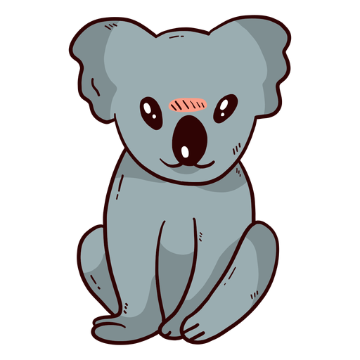 Niedliche Koala-Beinohrnase flach PNG-Design