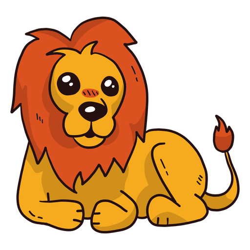 Cute lion king mane tongue tail flat - Transparent PNG ...