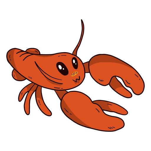 Cute lobster antenna claw flat PNG Design