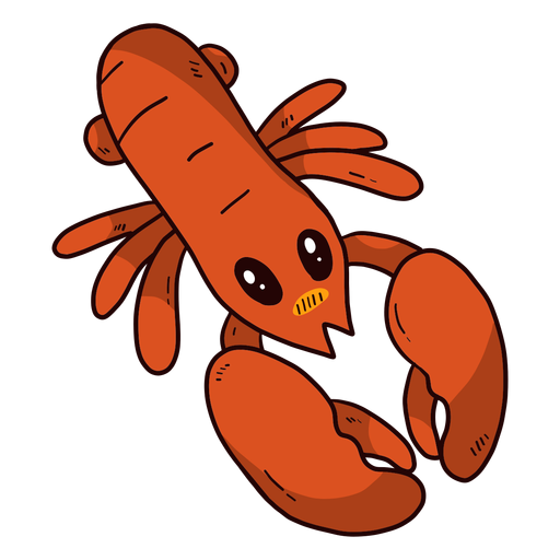 Cute lobster tail antenna claw flat PNG Design