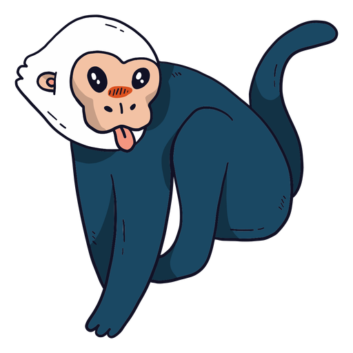 Cute monkey leg tail tongue flat Transparent PNG Cute monkey leg tail tongue flat Transparent PNG