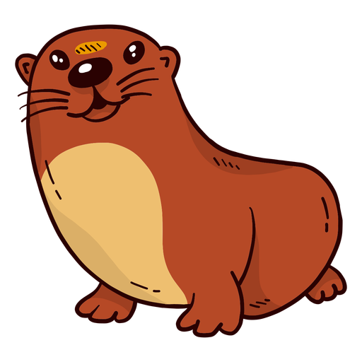 Cute otter river otter muzzle flat PNG Design