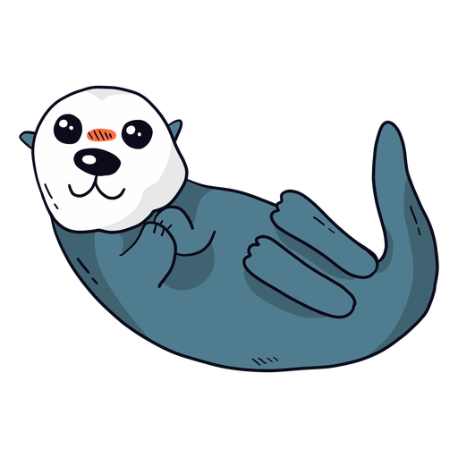 Fofa lontra lontra marinha focinho cauda perna achatada Desenho PNG