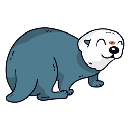 Cute otter sea otter tail muzzle flat PNG Design