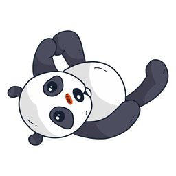 Cute panda muzzle spot fat flat