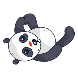 Netter Panda Mündungsfleck Fett flach PNG-Design