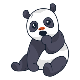 Focinho de panda sentado no chão Desenho PNG