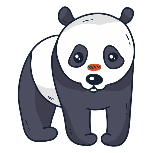 Cute panda spot muzzle flat PNG Design
