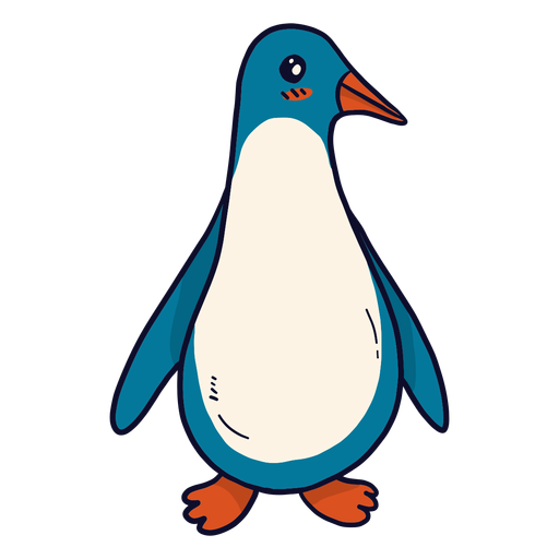 Cute penguin wing beak flat PNG Design