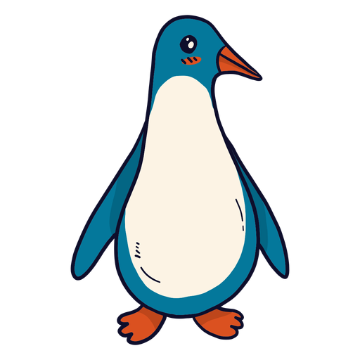 Pico de ala de pingüino lindo plano Diseño PNG