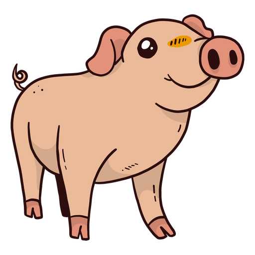 Focinho de porco fofo e orelha plana Desenho PNG