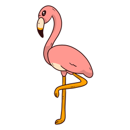 Cute pink flamingo leg beak flat PNG Design Transparent PNG
