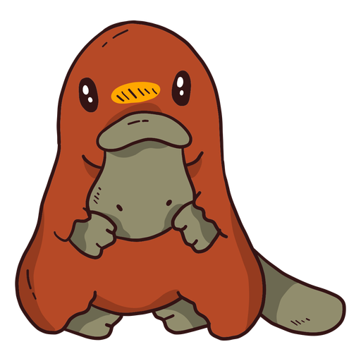 Cute Platypus Duckbill Beak Tail Sitting Flat - Transparent PNG & SVG ...