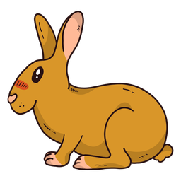 Cute rabbit bunny muzzle ear sitting flat Transparent PNG