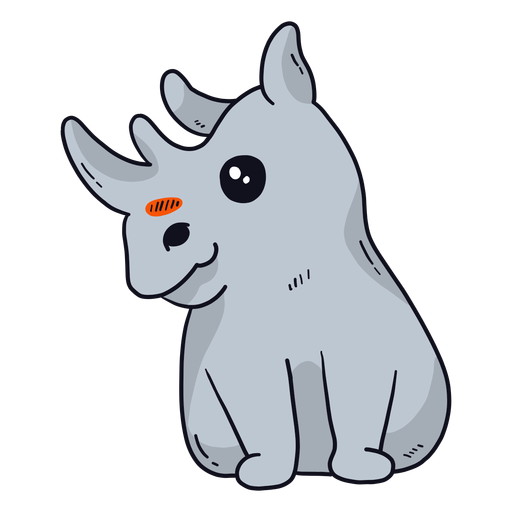 Design PNG E SVG De Traço De Rinoceronte Fofo Para Camisetas