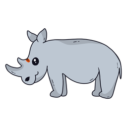 Niedliche Nashorn Nashorn Horn Schwanz fett flach PNG-Design
