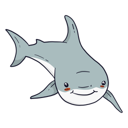 Cauda de barbatana de tubarão fofa Desenho PNG