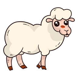 Niedliche Schafwolle Lammhuf flach PNG-Design
