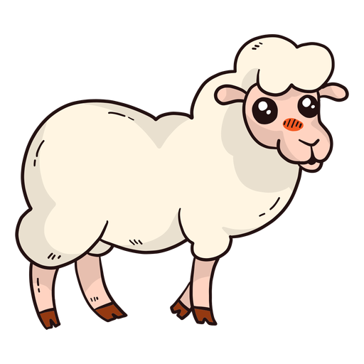 Cute sheep wool lamb hoof flat